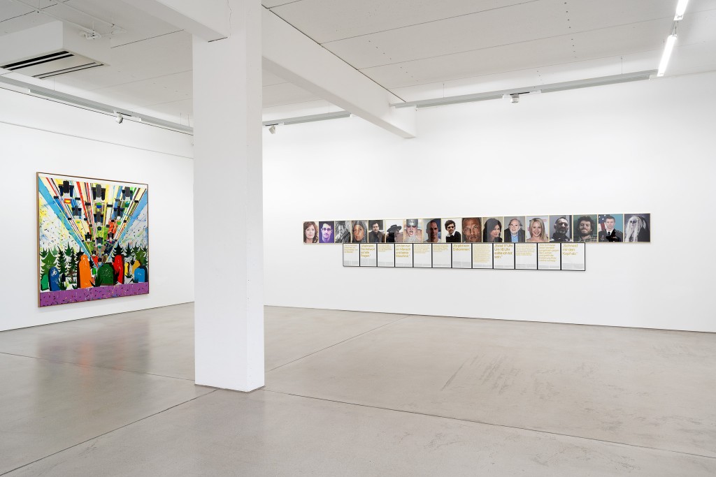 Installation view with art works by Tal R and Sven Johne, exhibition: Wege zur Welt, 30 May – 15 Sept. 2019, G2 Kunsthalle Leipzig © the artists & G2 Kunsthalle, photo: Dotgain.info